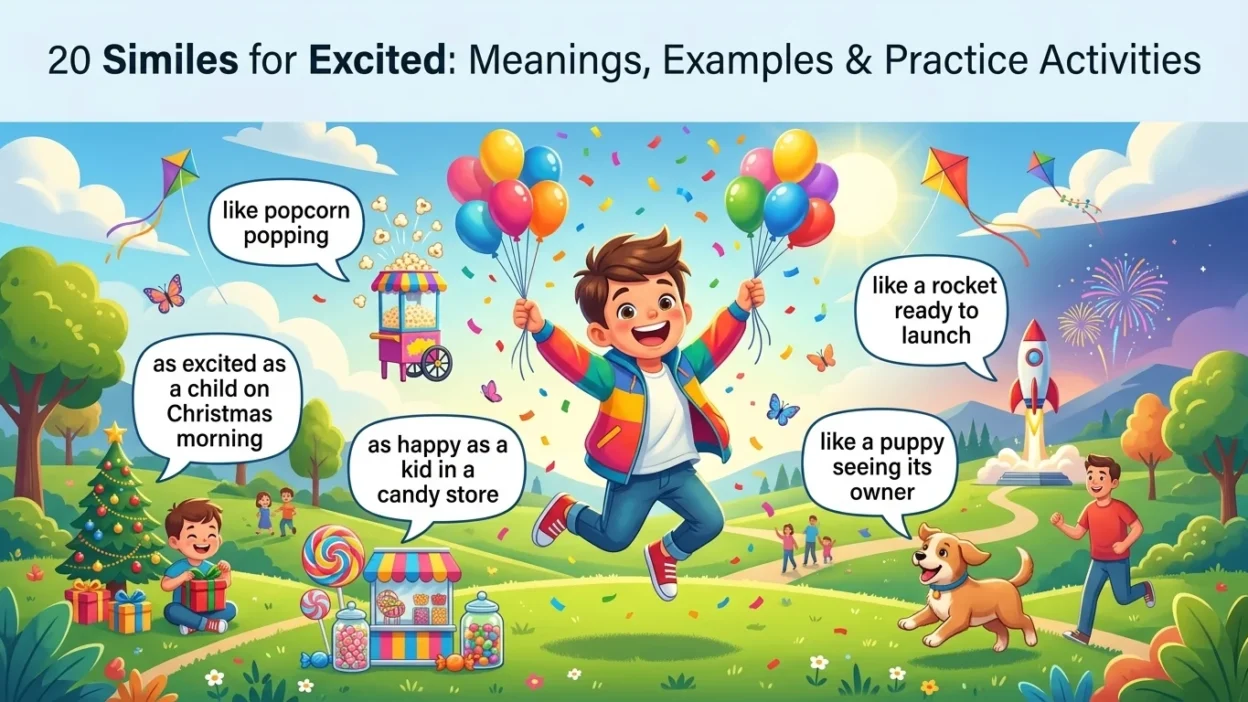 similes for excited